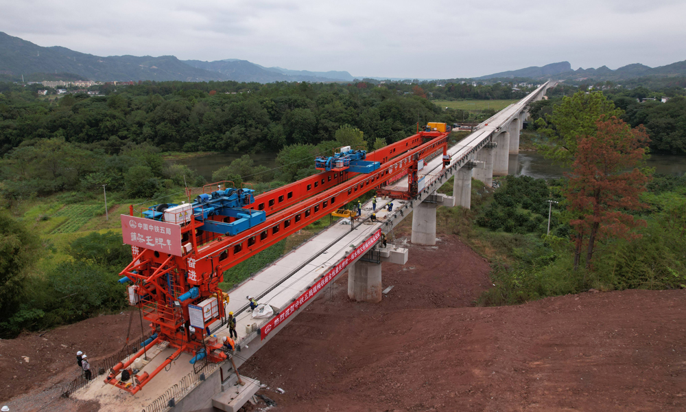 綿水特大橋位于江西省瑞金市境內，是瑞梅鐵路全線控制性工程。該橋全長3052米，由9跨連續梁和79孔T梁組成。