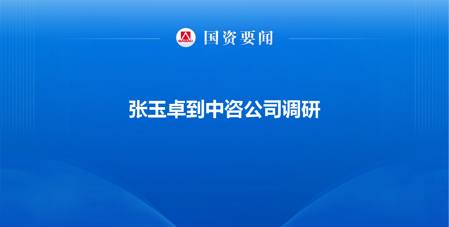張玉卓到中咨公司調研強調 揚優勢創特色強品牌 加快打造國...